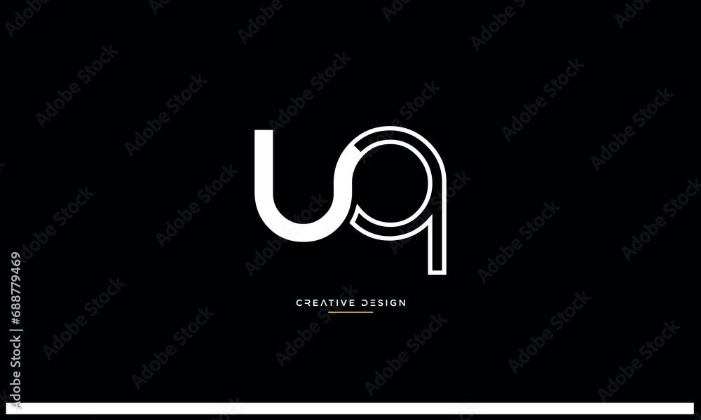 Fototapeta premium UQ or QU Alphabet letters icon logo monogram