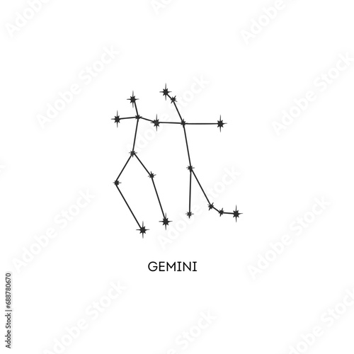Gemini constellation vector illustration