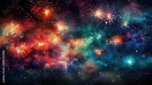 fireworks for new year background background photo