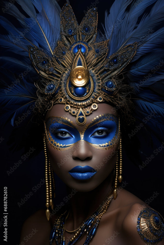 A black African woman transformed into a fantasy art. A black African woman transformed into a fantasy art.