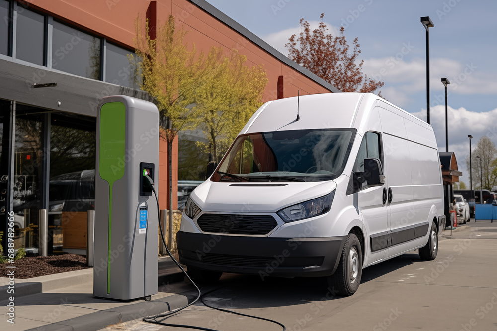 Electric vehicles charging station with electric delivery van