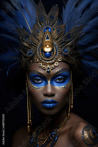 A black African woman transformed into a fantasy art. © zakiroff