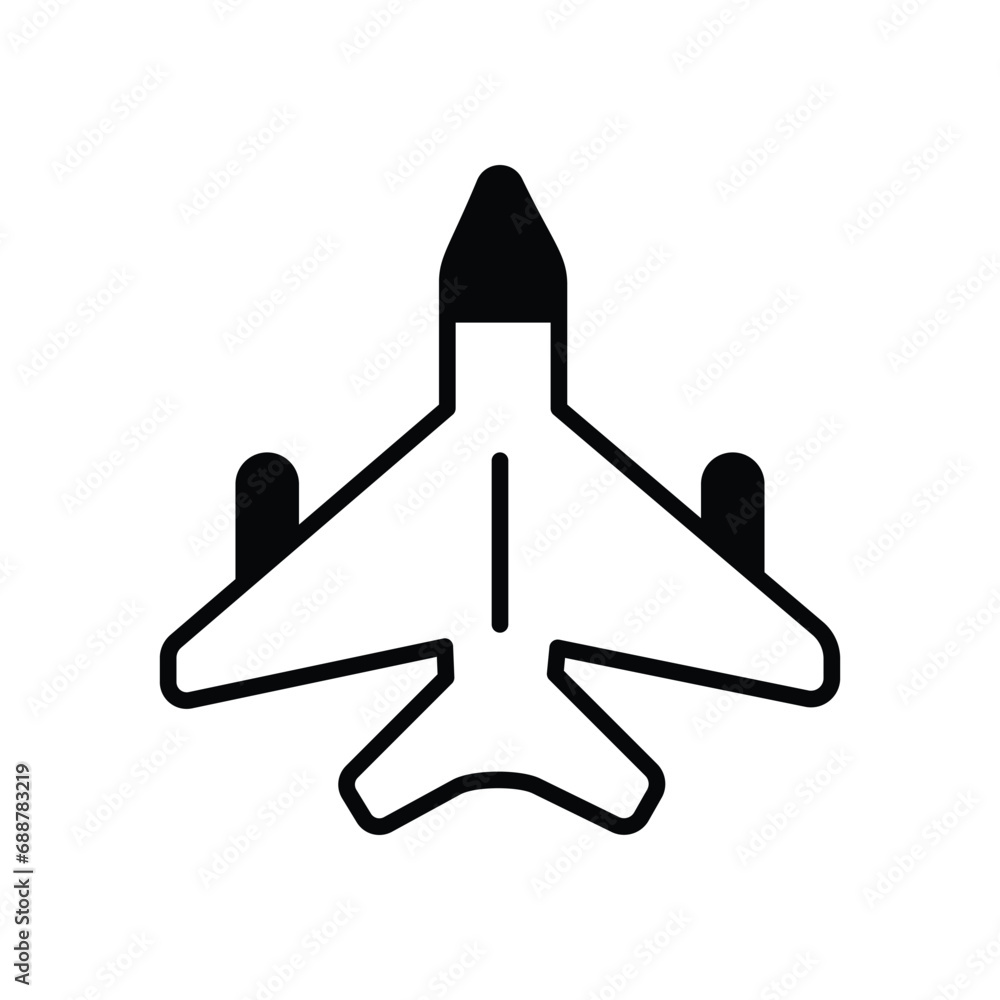 Fighter Jet icon vector stock illustration