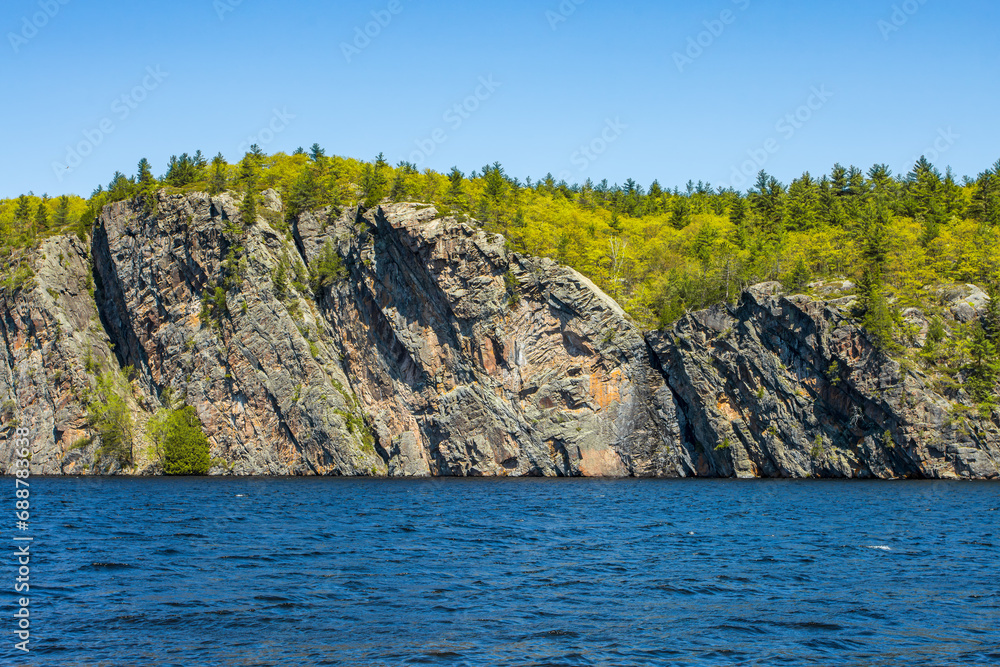 Bon Echo Provincial Park landscape image with Mazinaw rock view in Ontario, Canada.