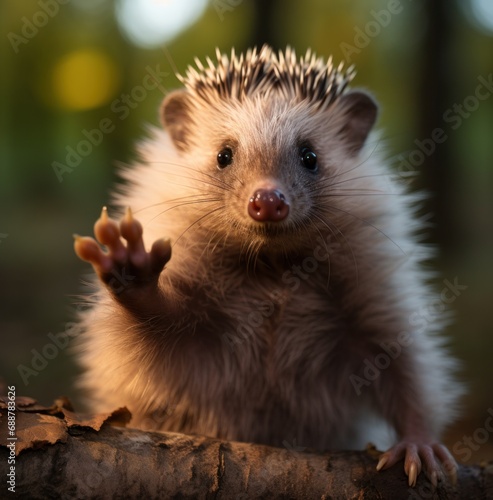 hedgehog stock photo an uncoated grey hedgehog with the front