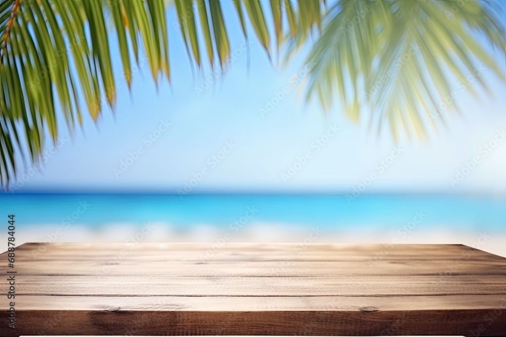 Sunny summer beach with palms
