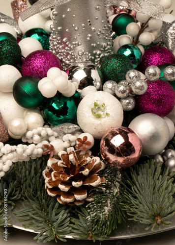 christmas decoration on a wooden background