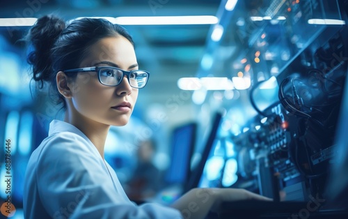 Female worker in a modern a...