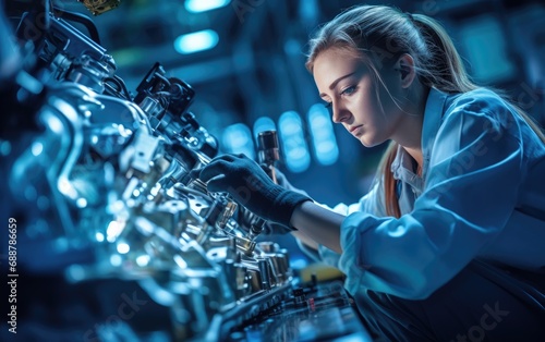 Female worker in a modern a...