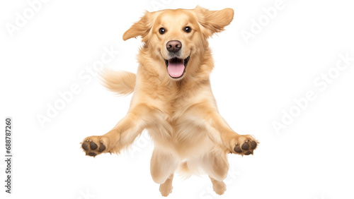 A Playful Big Pup Jumping Through the Sky