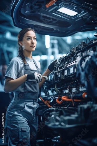 Female worker in a modern a...