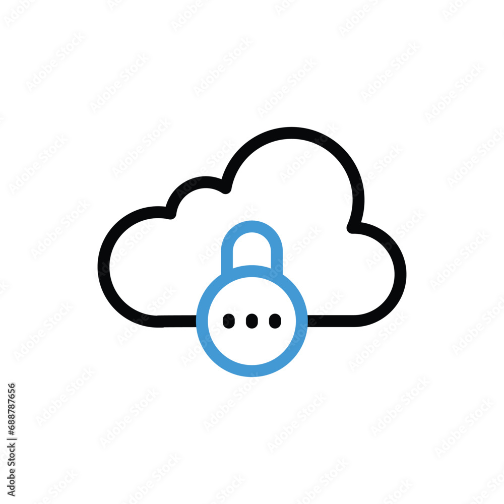 Cloud Security Icon vector stock illustration Cloud Security Icon vector stock illustration