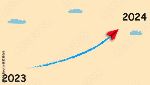 The red plane flying to success from 2023 to 2024.
Action plan strategy is the idea of ​​taking all necessary steps to achieve your goal.