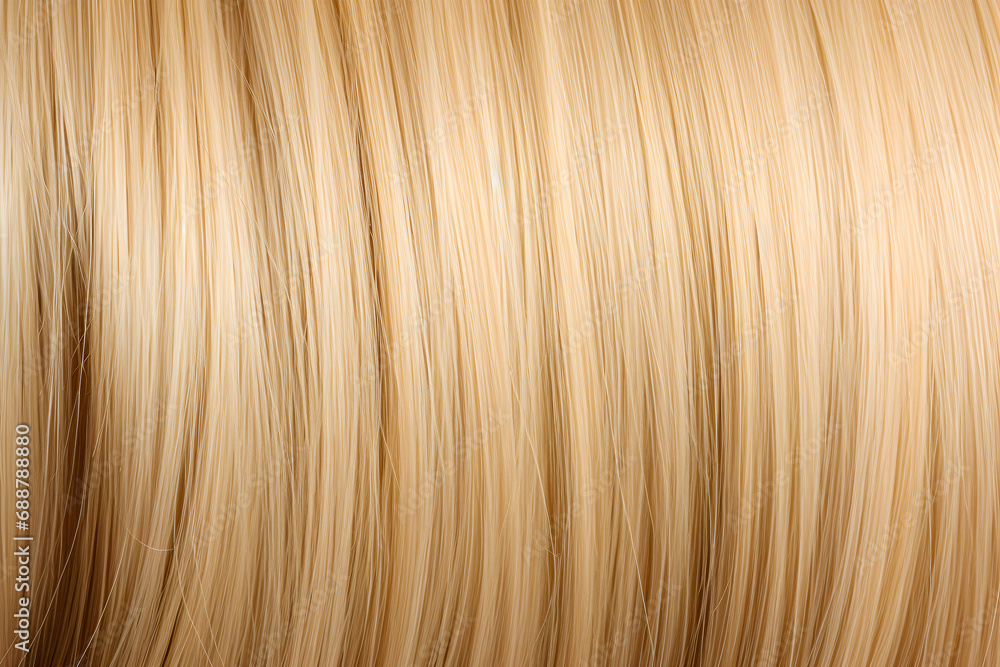Obraz premium Straight blonde hair background close up texture. AI generated