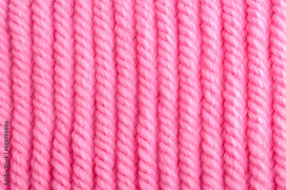 Pink knitted sweater texture background. AI generated