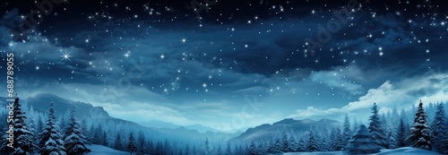 snowy forest landscape with falling snow animation,