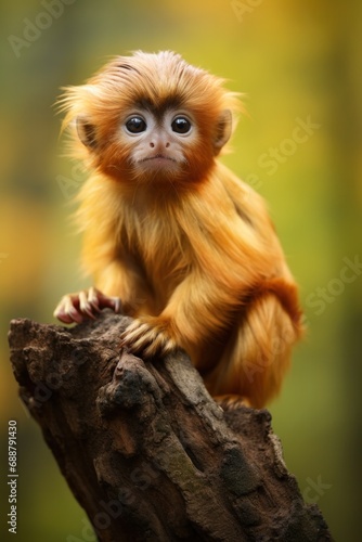 a baby golden tamarin monkey in its natural habitat