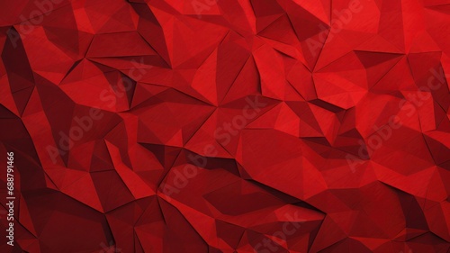 Background with flat geometric patterns in red with a rough surface created with Generative AI