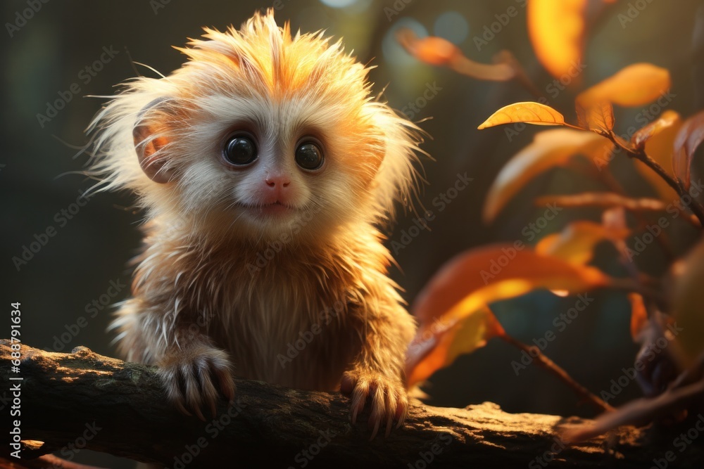 the charm of a baby golden tamarin monkey in its natural habitat the charm of a baby golden tamarin monkey in its natural habitat