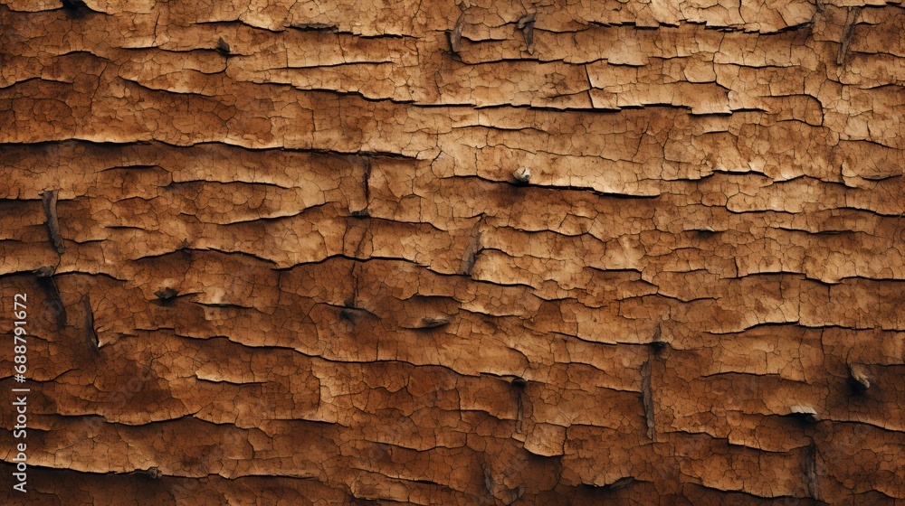 Fototapeta premium Minimal Landscape of Deeply Cracked Earth Texture in Warm Brown Tones