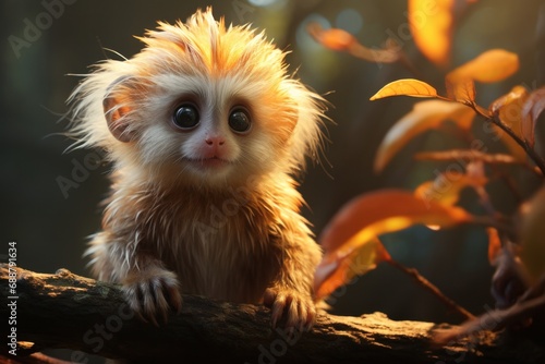 the charm of a baby golden tamarin monkey in its natural habitat