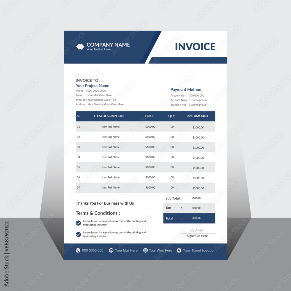 Obraz premium Vector creative modern invoice business template