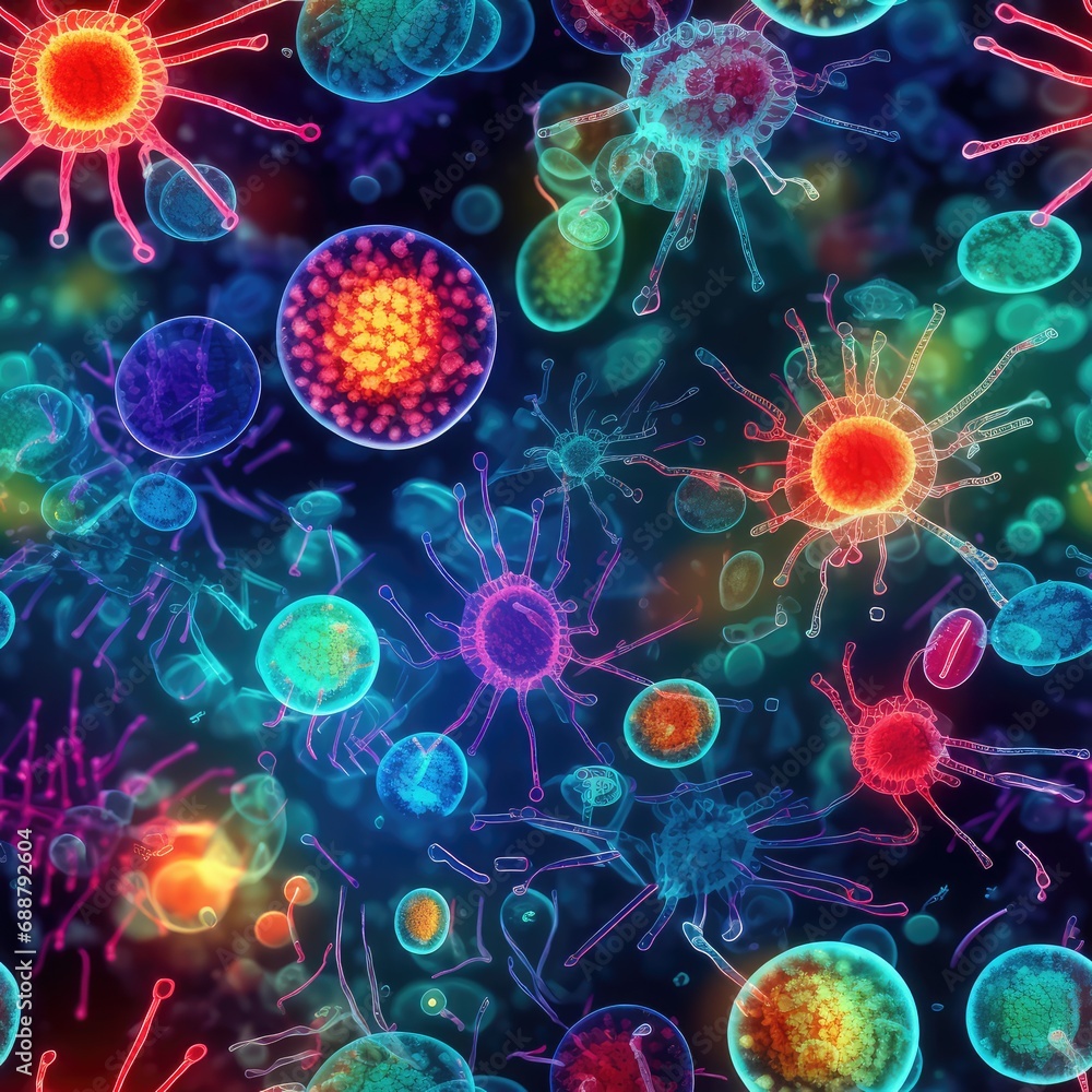 Color Bacteria Culture in a Petri Dish, Microorganisms, Petri Dish and Culture Media with Bacteria