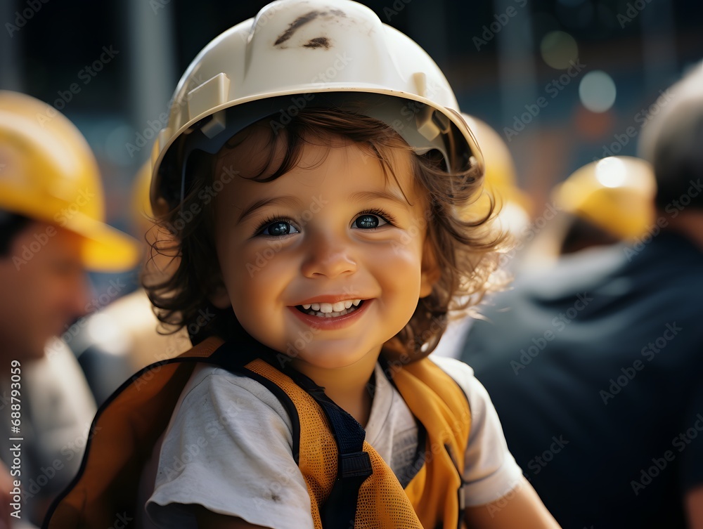 Joyful Baby at Football Stadium Joyful Baby at Football Stadium