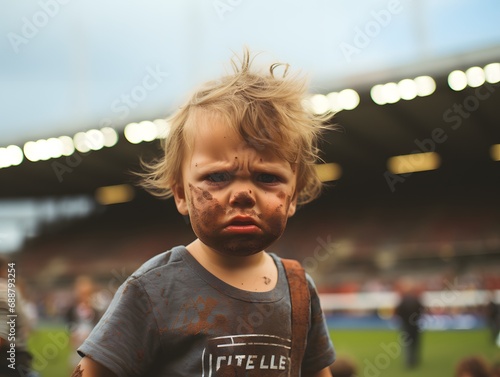 Baby's Angry Moment in Football Arena