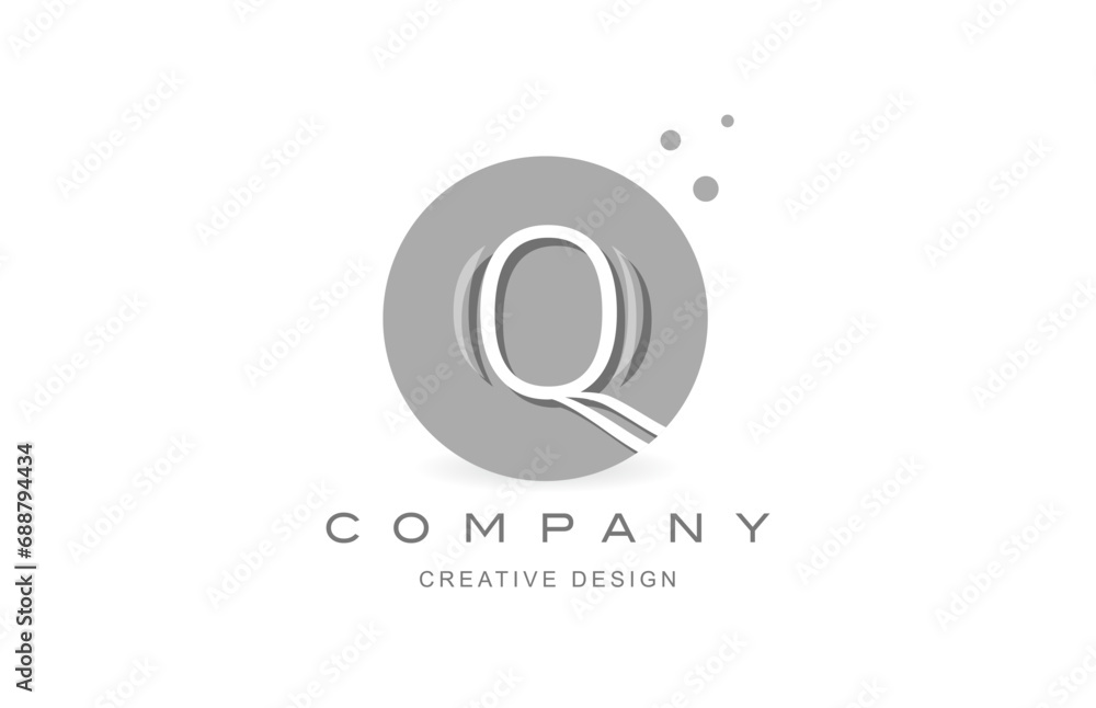 Logo icon design of letter Q vector illustration. Creative template for company or business with square dots and grey black color Logo icon design of letter Q vector illustration. Creative template for company or business with square dots and grey black color