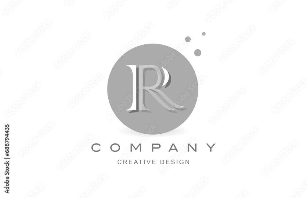 Logo icon design of letter R vector illustration. Creative template for company or business with square dots and grey black color Logo icon design of letter R vector illustration. Creative template for company or business with square dots and grey black color
