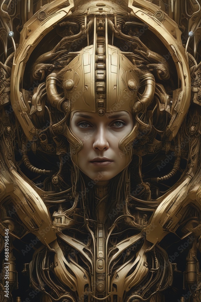 Biopunk, cyber steampunk illustration Biopunk, cyber steampunk illustration