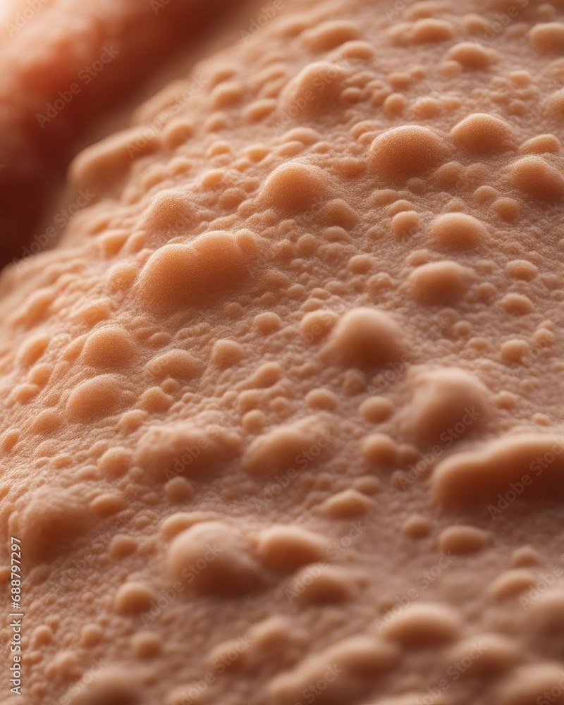 Close-up image of an area of skin affected by allergies and scabies Close-up image of an area of skin affected by allergies and scabies