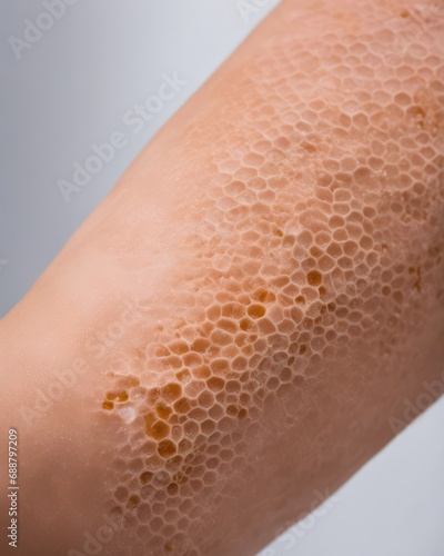 An abstract image of urticaria on human skin
