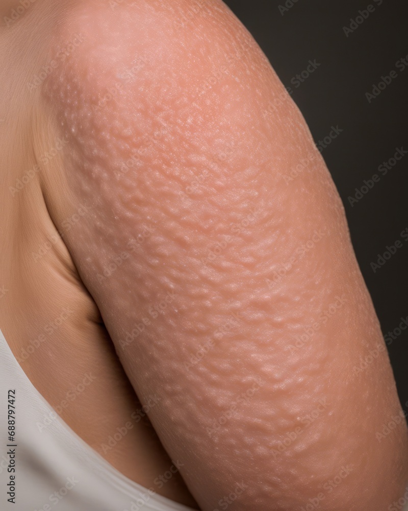 Fototapeta premium Allergy urticaria on a person's arm close-up