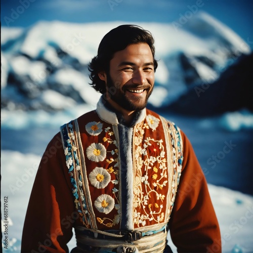 Portrait of a man in antartica region  photo