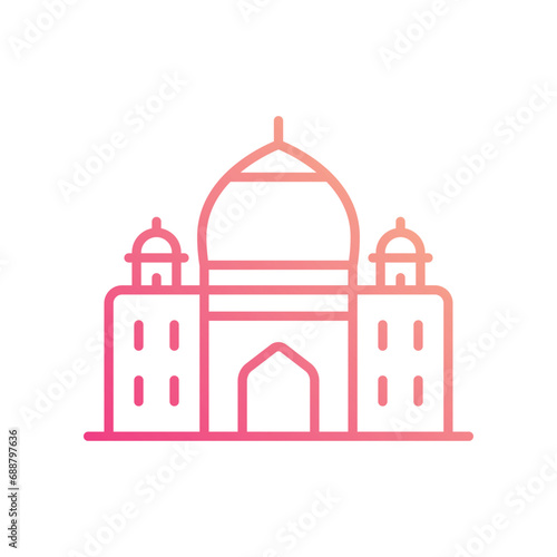 Taj Mahal icon vector stock illustration