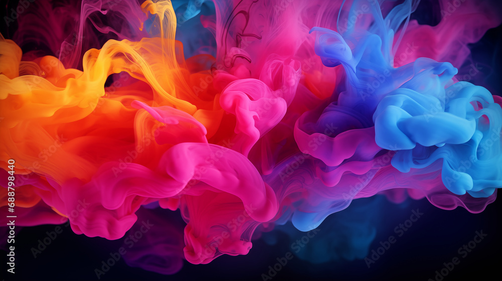 Acrylic colors in water. Abstract background. Acrylic colors in water. Abstract background.