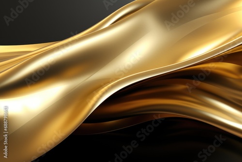 A shiny gold wave on a black background. Perfect for adding a touch of elegance and luxury to any design