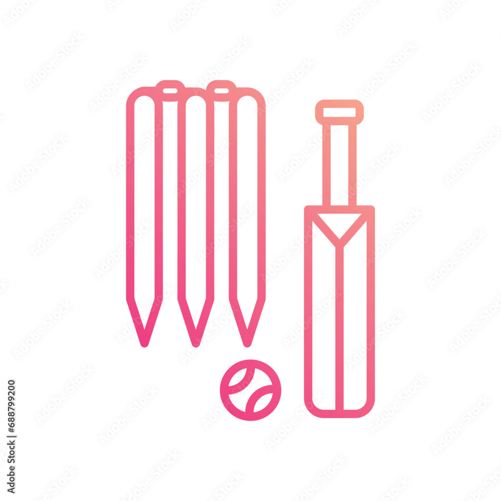 Cricket icon vector stock illustration