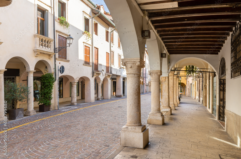 Vicenza - The porticoes of old town.