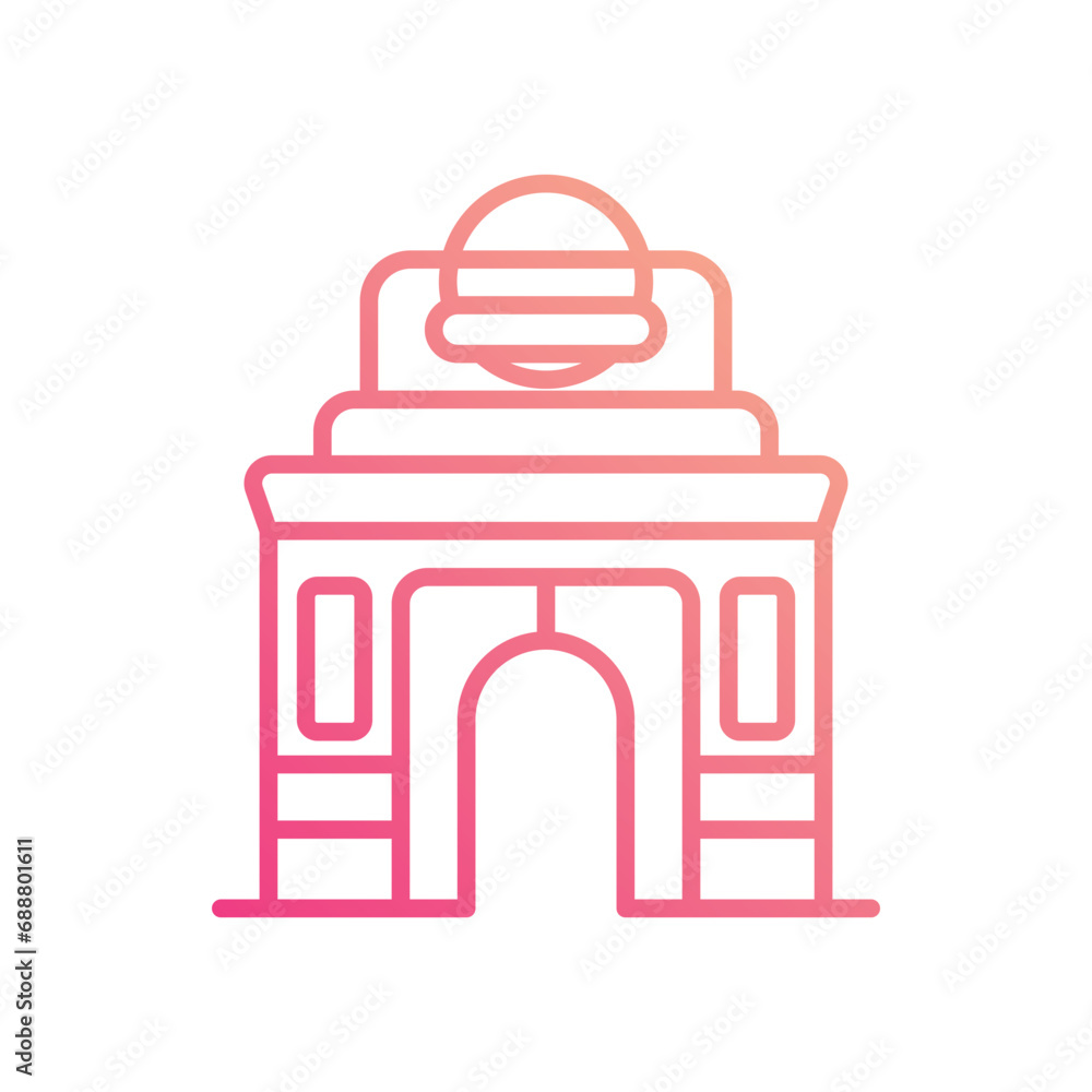Indian Gate icon vector stock illustration Indian Gate icon vector stock illustration