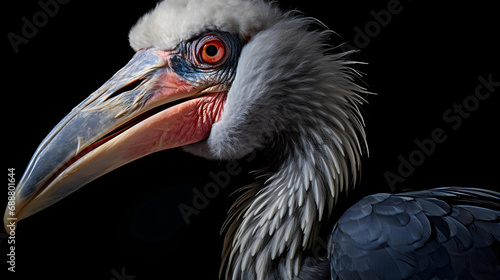 close up of a pelican in dark mode © Hussam
