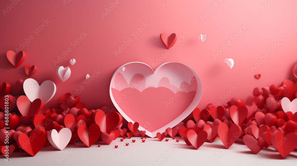 A heart shaped box with many hearts, symbolize love
