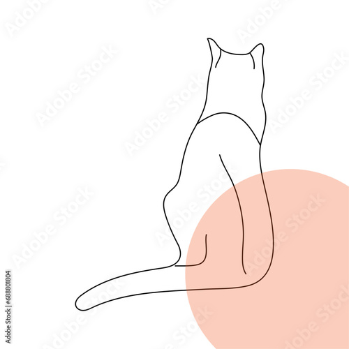 black cat outline turned away