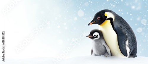 Penguin parent with baby