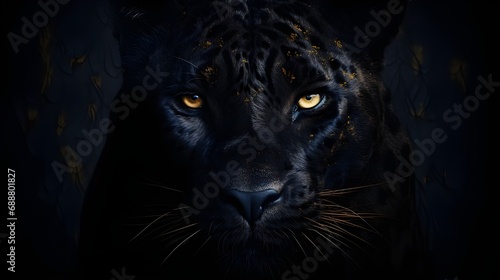 portrait of a panther in the dark mode © Hussam