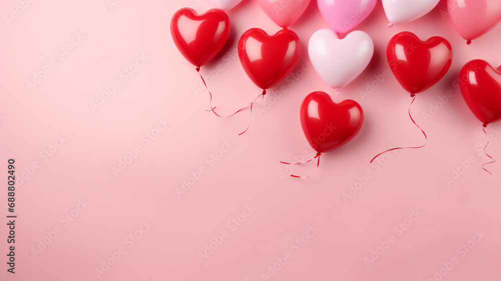 A group of balloons in the shape of a heart, symbolize love