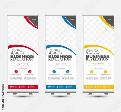 vector modern roll up banner rack card or dl flyer templates for presentation purpose
