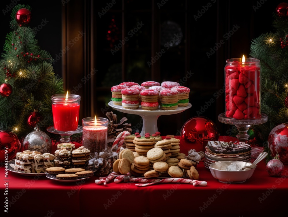 Tasty homemade christmas cookies on a table. Tasty homemade christmas cookies on a table.